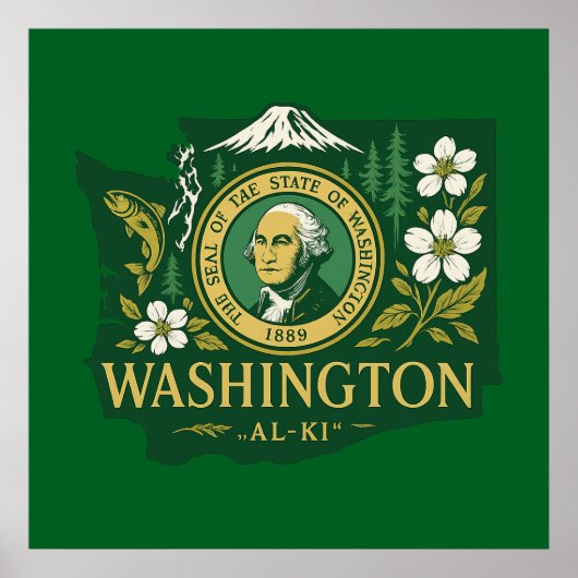 Stolz auf den Bundesstaat Washington Poster (Vorne)