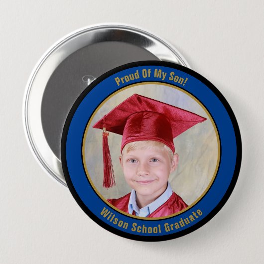 Stolz auf den Button "Blue Gold" im Foto (Vorne & Hinten)