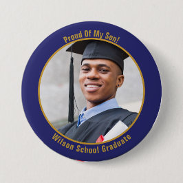 Stolz auf den Foto Button Gold und Blau