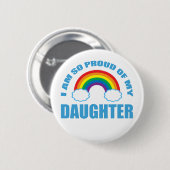 Stolz auf den Gay Pride meines Tochter-Regenbogens Button (Vorne & Hinten)
