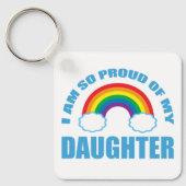 Stolz auf den Gay Pride meines Tochter-Regenbogens Schlüsselanhänger (Vorderseite)
