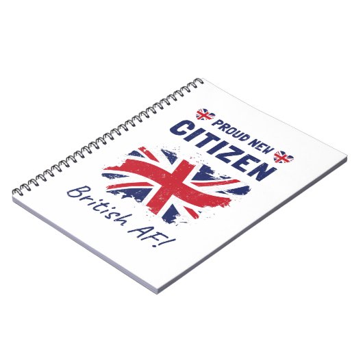 Stolz auf den neuen britischen Bürger, Bürgerfeier Notizblock (Linke Seite)