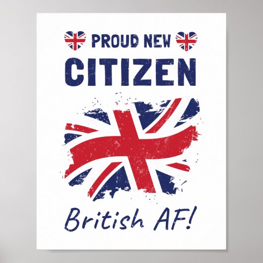 Stolz auf den neuen britischen Bürger, Bürgerfeier Poster (Vorne)