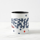 Stolz auf den Schriftart und die amerikanische Fla Tasse (Zentrum)
