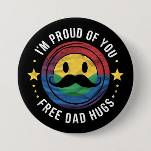 Stolz auf dich, kostenlose Dad-Hugs, Gay-Pride-Ver Button