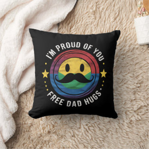 Stolz auf dich, kostenlose Dad-Hugs, Gay-Pride-Ver Kissen