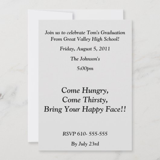 Stolz auf dich...., Stolz auf ... Einladung (Rückseite)