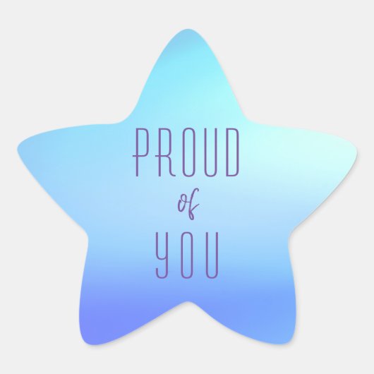 "Stolz auf dich" weiche Farbsternenaufkleber Stern-Aufkleber (Vorderseite)