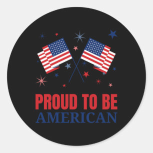Stolz auf die amerikanische Fahne "T Shirt Day Ind Runder Aufkleber