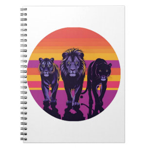 Stolz auf die Wildnis - Retro Big Cats Silhouette Notizblock