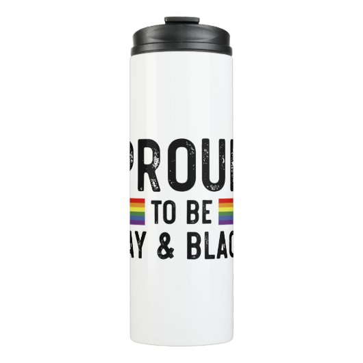 Stolz auf Gay und Black Pride Monat 2025 Thermosbecher (Vorderseite)