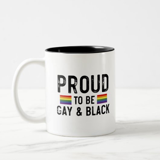 Stolz auf Gay und Black Pride Monat 2025 Zweifarbige Tasse (Links)