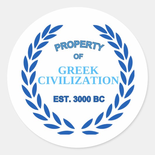 Stolz auf Griechisch - Eigentum der griechischen Z Runder Aufkleber (Vorderseite)