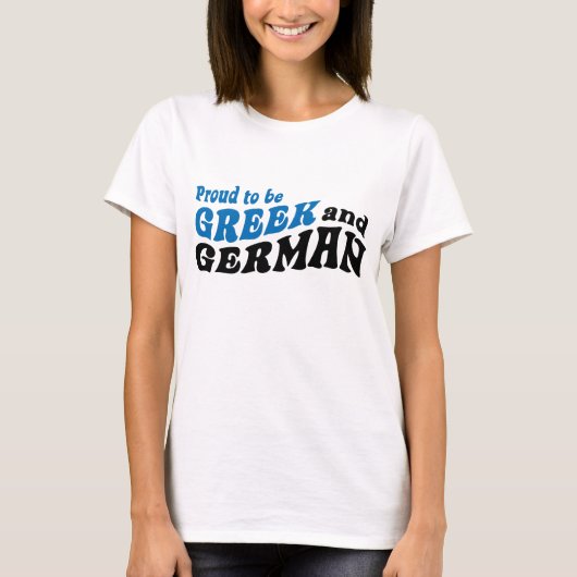 Stolz auf Griechisch und Deutsch T-Shirt (Vorderseite)