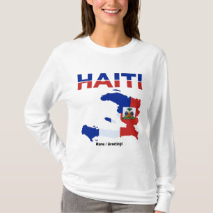 Stolz auf Haiti, Haiti-Flagge, Karte, Erbe-Design T-Shirt
