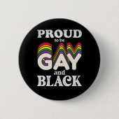 Stolz auf Homosexualität und schwarze LGBT Button (Vorderseite)
