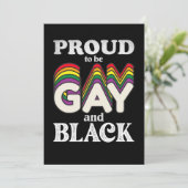 Stolz auf Homosexualität und schwarze LGBT Einladung (Stehend Vorderseite)