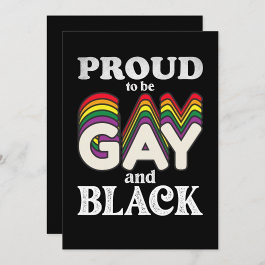 Stolz auf Homosexualität und schwarze LGBT Einladung (Vorne/Hinten)