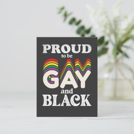 Stolz auf Homosexualität und schwarze LGBT Einladungspostkarte (Stehend Vorderseite)