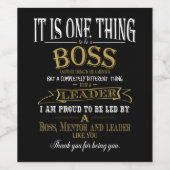 Stolz auf Ihr Geschenk für den Boss Weinetikett (Einzelnes Label)