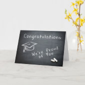 Stolz auf Ihren Abschluss Chalkboard Karte (Gelbe Blume)