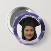 Stolz auf Ihren graduierten Foto-Knopf lila Button (Vorne & Hinten)