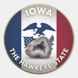 Stolz auf Iowa 🦅 Hawk-Emblem Runder Aufkleber