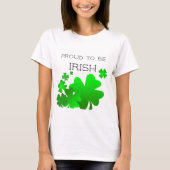 Stolz auf Iren, St Patrick's Day mit Kleeblättern T-Shirt (Vorderseite)