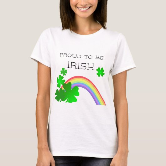 Stolz auf Iren, St Patrick's Day mit Kleeblättern T-Shirt (Vorderseite)