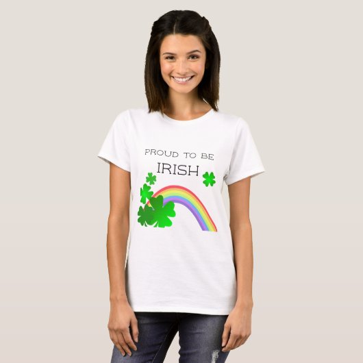 Stolz auf Iren, St Patrick's Day mit Kleeblättern T-Shirt (Vorne ganz)