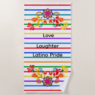 Stolz auf Latino Babydusche Floral und Streifen Strandtuch