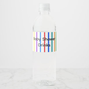Stolz auf Latino Babydusche Floral und Streifen Wasserflaschenetikett