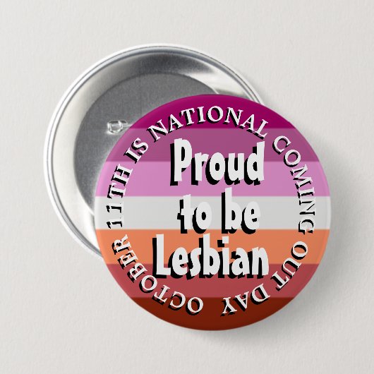 Stolz auf Lesben, Nationaler Coming Out Day Button (Vorne & Hinten)