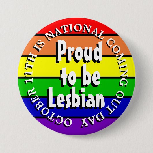 Stolz auf Lesben, Nationaler Coming Out Day Button (Vorderseite)