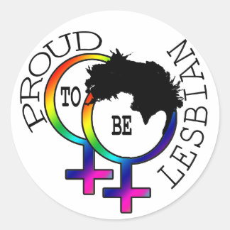Stolz auf Lesbian Runder Aufkleber