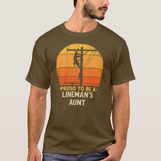 Stolz auf Lineman Tante Electric Cable T-Shirt (Vorderseite)