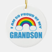Stolz auf mein Enkel Rainbow Weihnachten Keramik Ornament (Vorne)