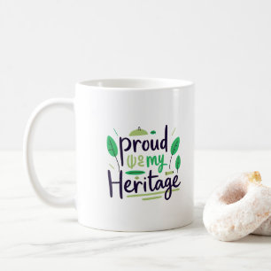 Stolz auf mein Erbe Grüne Stammesblatt Kaffeetasse