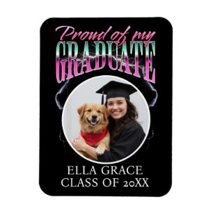 Stolz auf mein Graduate Custom Foto Chrome Lightni Magnet
