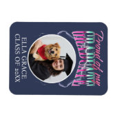 Stolz auf mein Graduate Custom Foto Chrome Lightni Magnet (Horizontal)