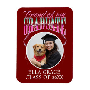 Stolz auf mein Graduate Custom Foto Chrome Lightni Magnet