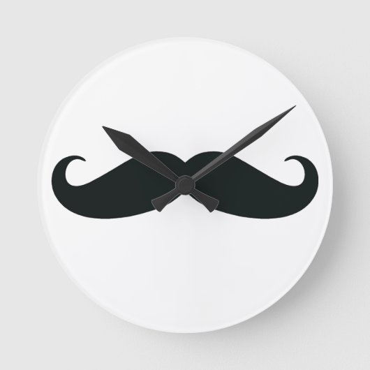 Stolz auf mein Stache….Schnurrbart Runde Wanduhr (Vorderseite)