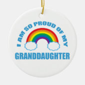 Stolz auf meine Enkelin Rainbow Weihnachten Keramik Ornament (Vorne)