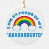 Stolz auf meine Enkelin Rainbow Weihnachten Keramik Ornament (Hinten)