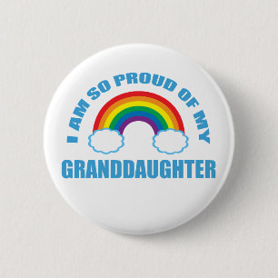 Stolz auf meine Enkeltochter Rainbow Grandeltern Button