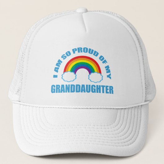 Stolz auf meine Enkeltochter Rainbow Grandeltern Truckerkappe (Vorderseite)
