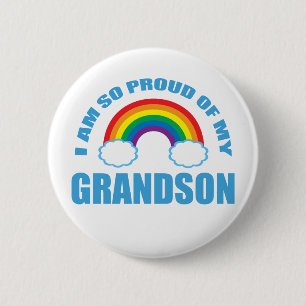 Stolz auf meine Grandson Rainbow Grandeltern Button