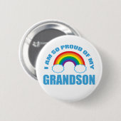 Stolz auf meine Grandson Rainbow Grandeltern Button (Vorne & Hinten)