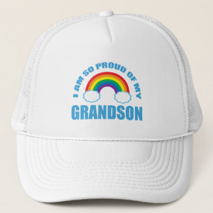 Stolz auf meine Grandson Rainbow Grandeltern Truckerkappe
