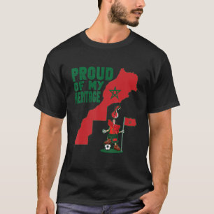 Stolz auf meine marokkanische Flagge Marokko Karte T-Shirt